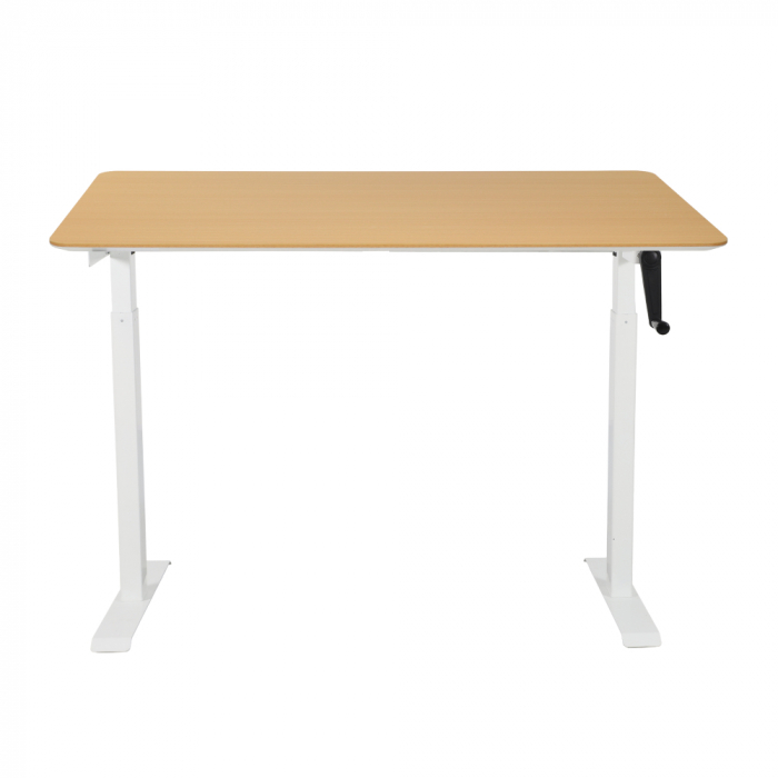 Стол с регулировкой высоты механический LuxAlto LA-T33-M1 белый/с угловым скосом ЛДСП 160*70*2.5