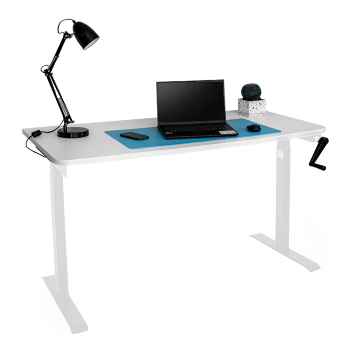 Стол с регулировкой высоты механический LuxAlto LA-T33-M1 белый/белый ЛДСП 140*60*2.5
