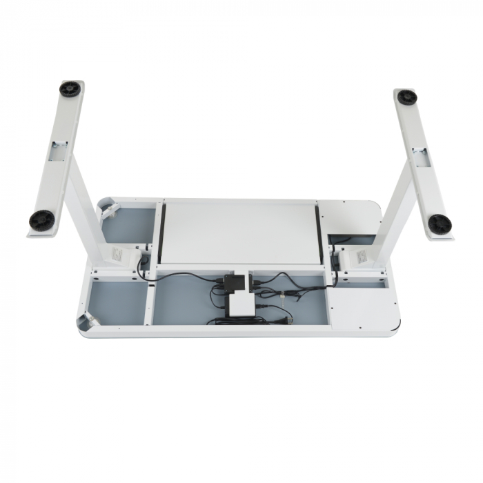 Стеклянный стол с электроприводом LA-T33-E4A (белый), высота 70-120 см, размер столешницы 120*60 см