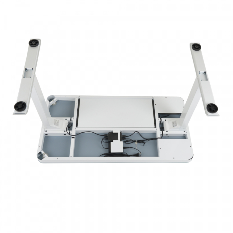 Стеклянный стол с электроприводом LA-T33-E4A (белый), высота 70-120 см, размер столешницы 120*60 см