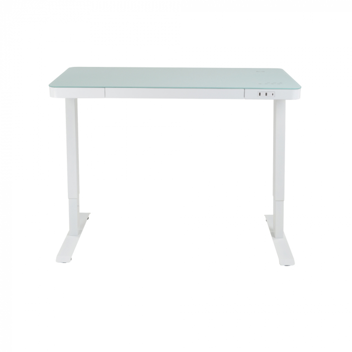 Стеклянный стол с электроприводом LA-T33-E4A (белый), высота 70-120 см, размер столешницы 120*60 см