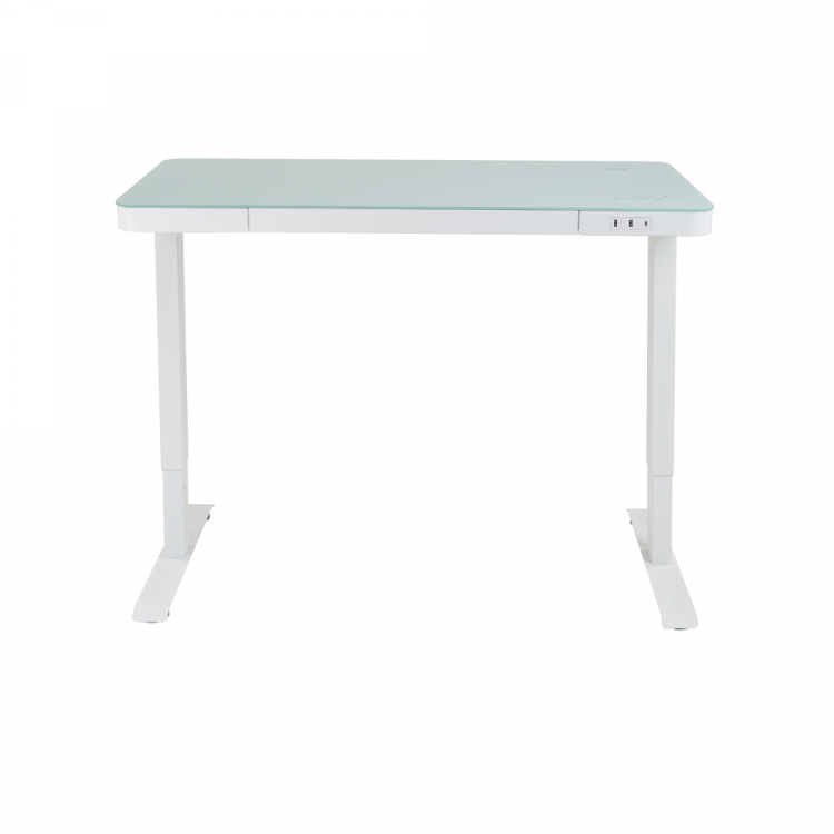 Стеклянный стол с электроприводом LA-T33-E4A (белый), высота 70-120 см, размер столешницы 120*60 см