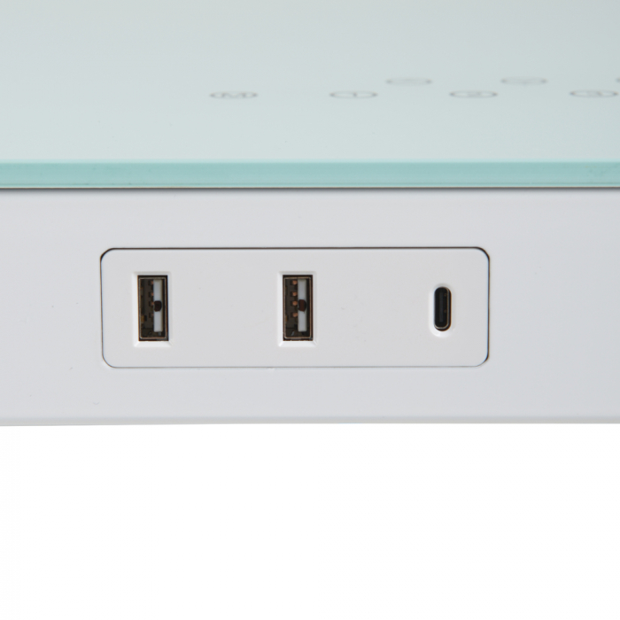 Стеклянный стол с электроприводом LA-T33-E4A (белый), высота 70-120 см, размер столешницы 120*60 см