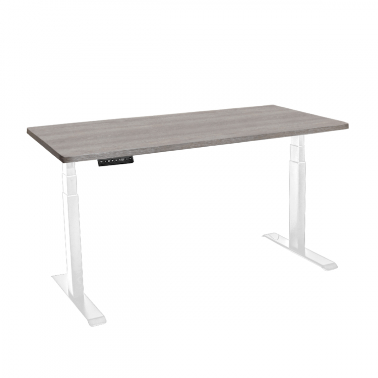 Стол с регулировкой высоты электрический LuxAlto LA-T33-2A3 белый/дуб бежево-серый ЛДСП 135*70*2.5