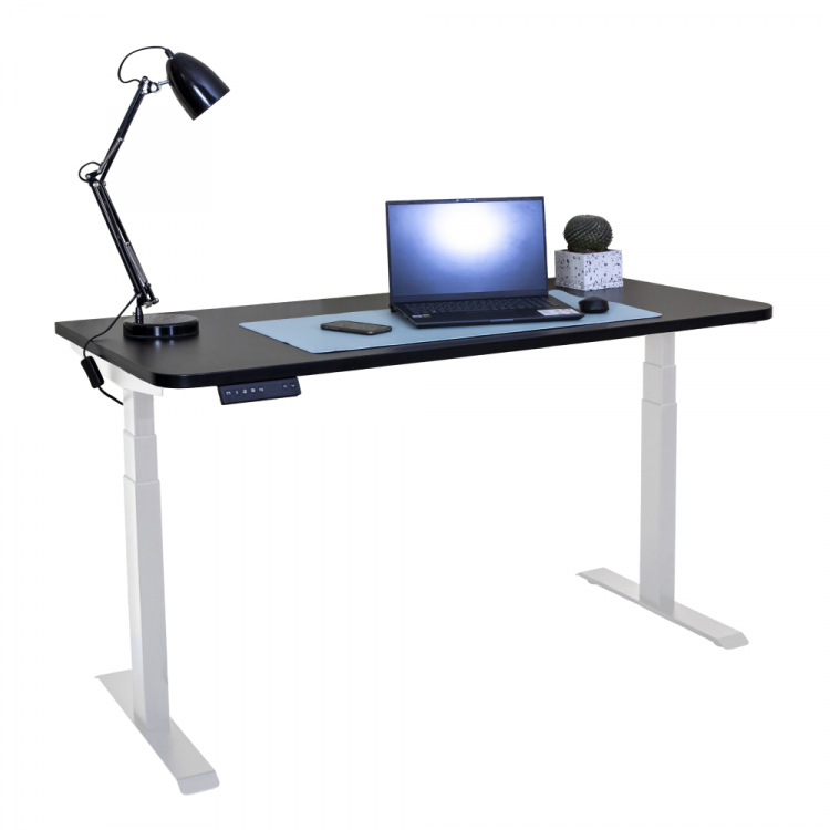 Стол с регулировкой высоты электрический LuxAlto LA-T33-2A3 белый/черный ЛДСП 140*60*2.5