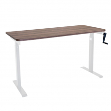 Стол с регулировкой высоты механический LuxAlto LA-T33-M1 белый/дуб коричневый ЛДСП 160*70*2.5