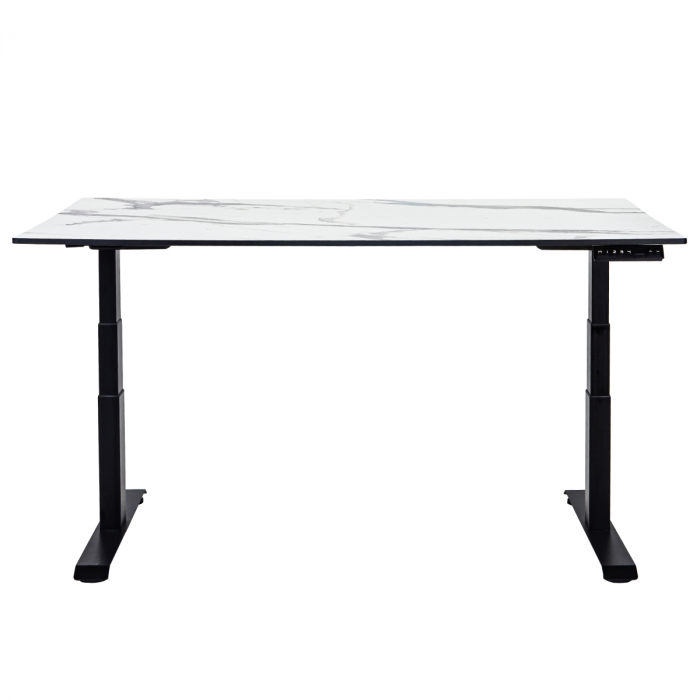 Стол-трансформер регулируемый с аккумулятором LuxAlto LA-H33-2A3LA LOW черный/мрамор HPL 140*85*1,2