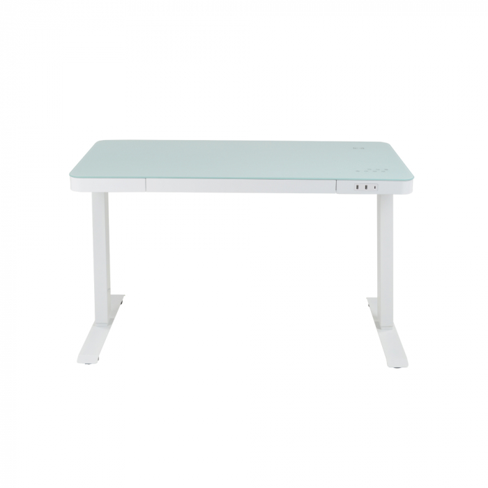 Стеклянный стол с электроприводом LA-T33-E4A (белый), высота 70-120 см, размер столешницы 120*60 см