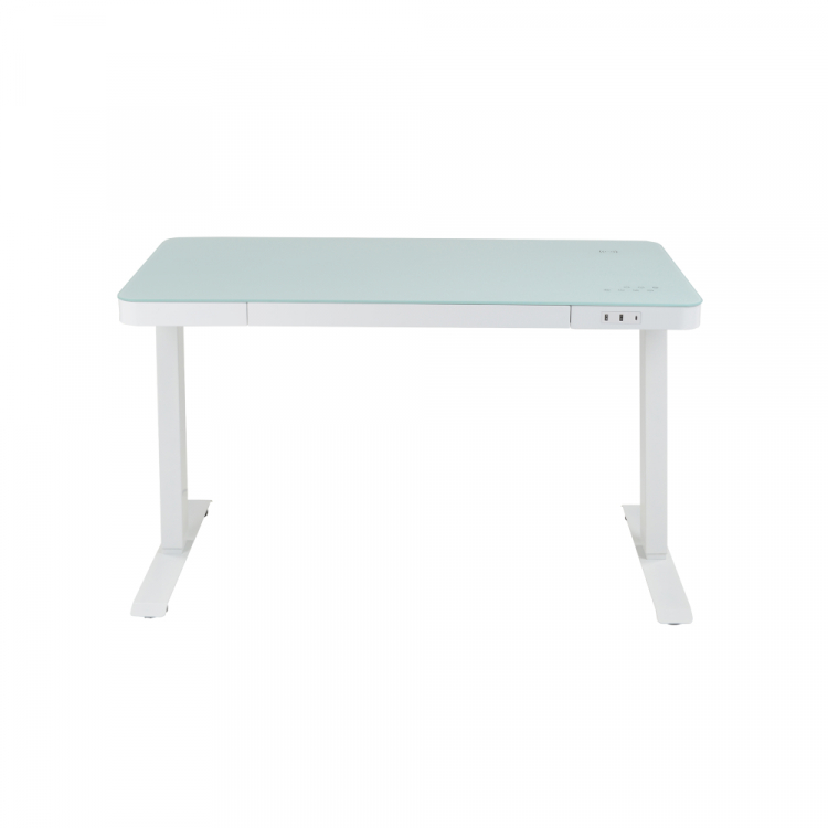 Стеклянный стол с электроприводом LA-T33-E4A (белый), высота 70-120 см, размер столешницы 120*60 см