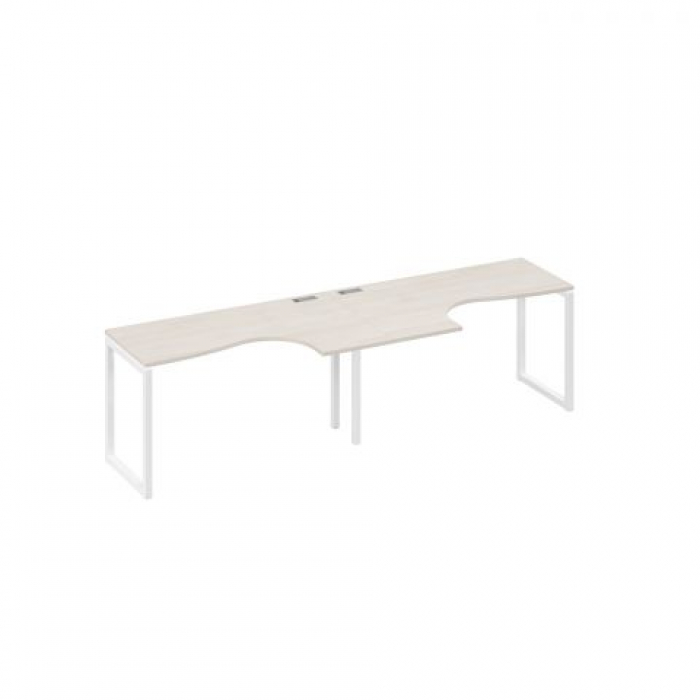 Рабочая станция столы эргономичные "Классика" (2x140x60) на каркасе QUATTRO