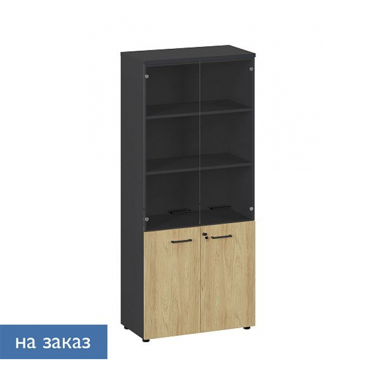 FLEX Шкаф высокий комби стекло