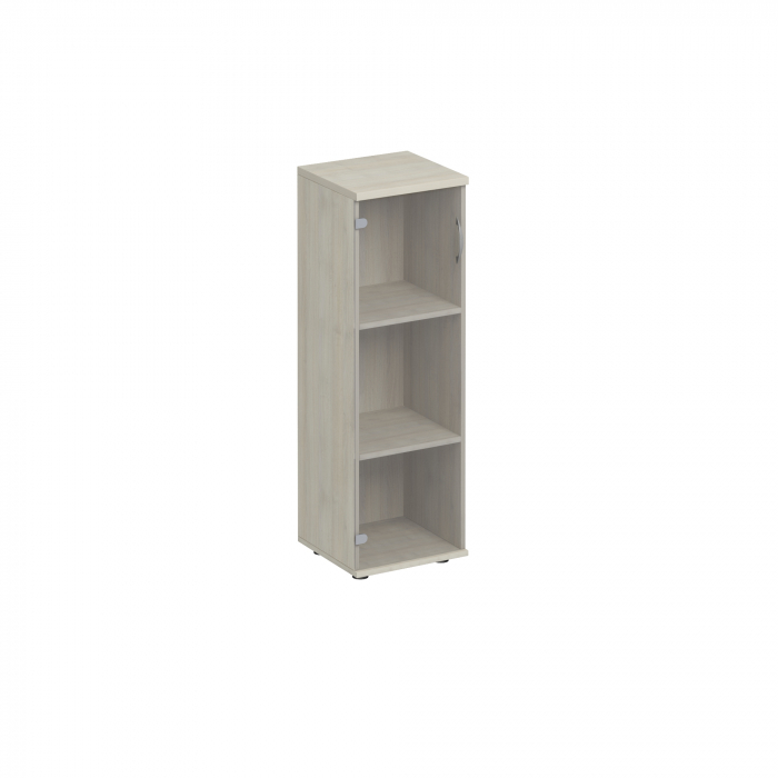 Шкаф для документов средний узкий с прозрачным стеклом комфорт К 358