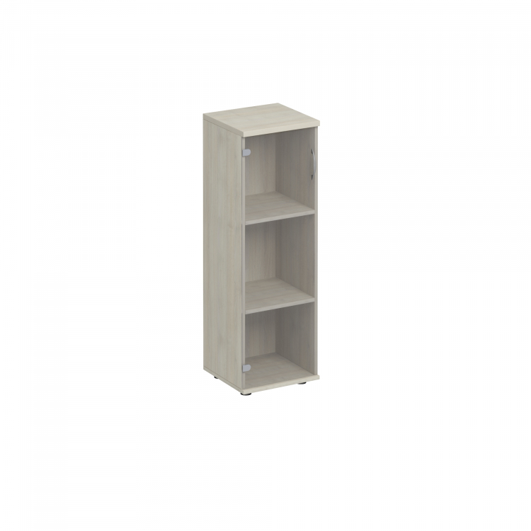 Шкаф для документов средний узкий с прозрачным стеклом комфорт К 358