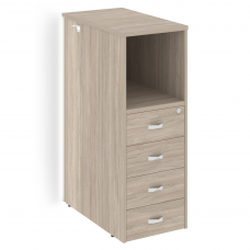 Тумба с подсветкой 4 ящика проходная средняя O.R-TV-4.S