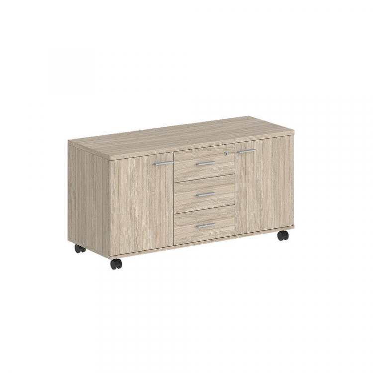 Тумба сервисная с 3 ящ. 1204х460х619 (метаб), с замком, 2 фасадами