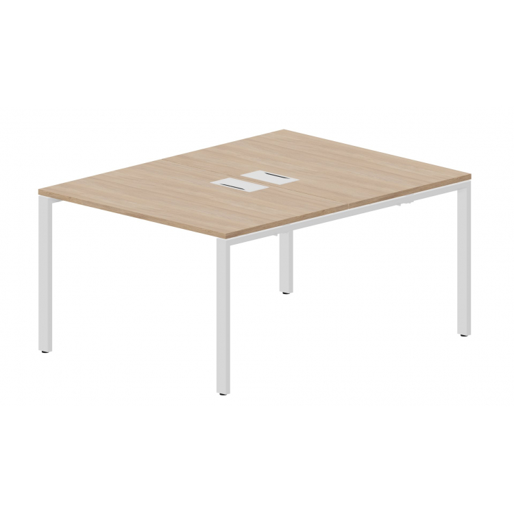 Составной стол на 2 рабочих места (2 металлических аутлета) STN2TL128