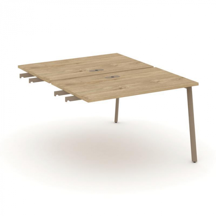 Estetica Двойной стол приставка к опор. тумбам ES.D.SPR-2-LP Тиквуд Светлый/Металл Латте 1180*1500*7