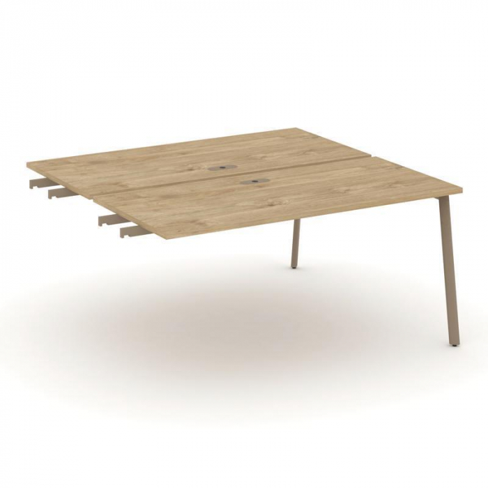 Estetica Двойной стол приставка к опор. тумбам ES.D.SPR-4-LP Тиквуд Светлый/Металл Латте 1580*1500*7