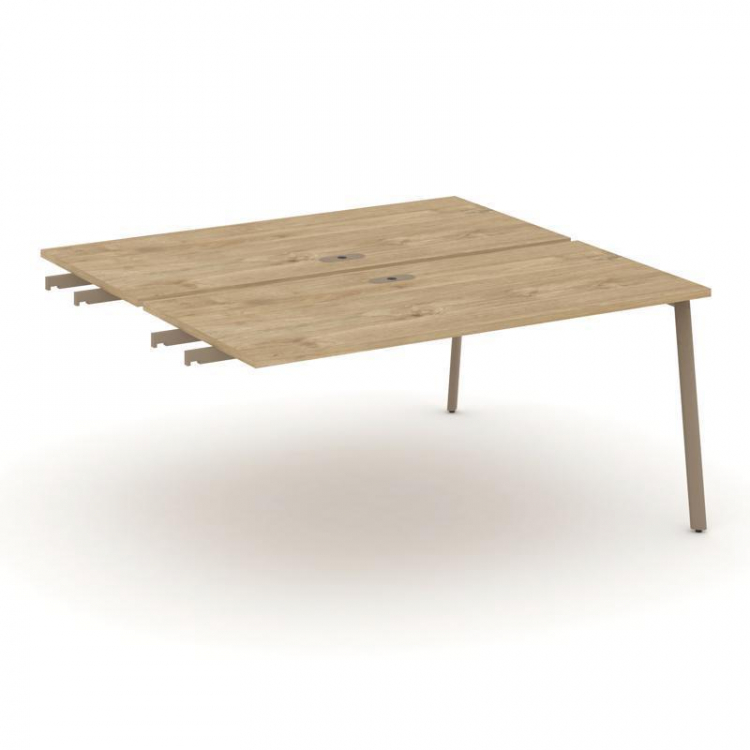 Estetica Двойной стол приставка к опор. тумбам ES.D.SPR-4-LP Тиквуд Светлый/Металл Латте 1580*1500*7