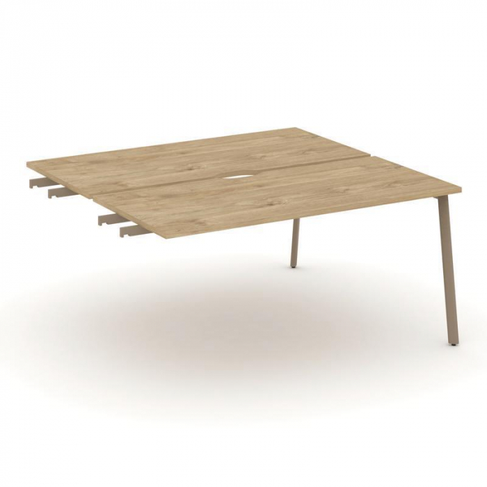Estetica Двойной стол приставка к опор. тумбам ES.D.SPR-4-VP Тиквуд Светлый/Металл Латте 1580*1500*7