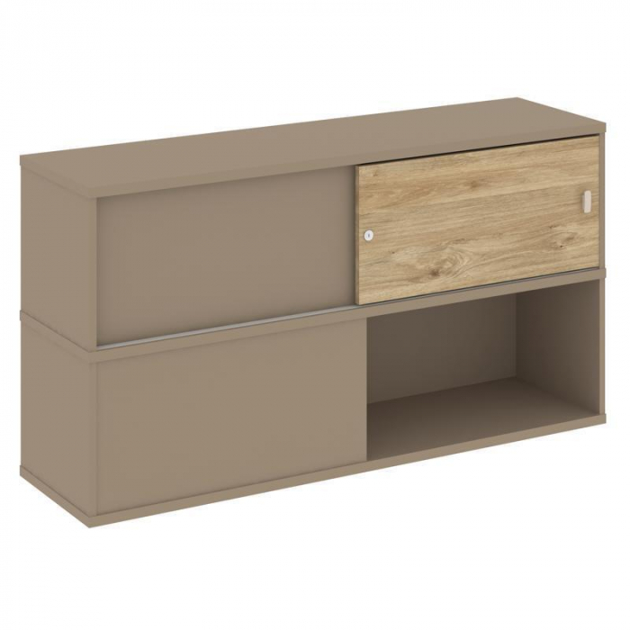 Эстетика Надставка на 2 тумбы высокая ES.NV-6.1 Латте/Тиквуд Светлый 1500*410*795