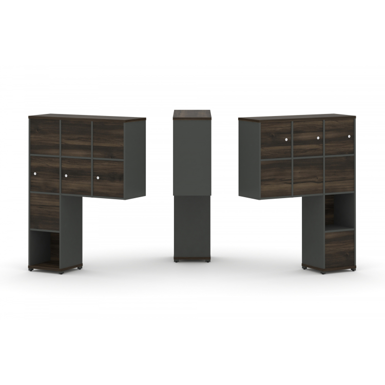 Concept Надставка высокая CN.DNV-009 Дуб Мали/Антрацит/Металл Антрацит 1099*350*1486