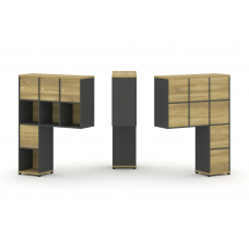 Concept Надставка высокая CN.ONV-004 Дуб Винченцо/Антрацит/Металл Антрацит 1099*350*1486