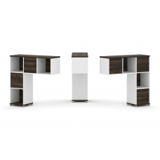 Concept Надставка низкая CN.DNN-001 Дуб Мали/Белый Бриллиант/Металл Белый 1099*365*1130