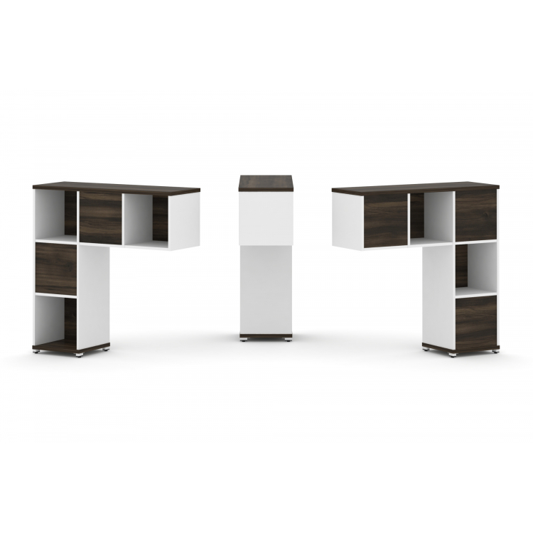 Concept Надставка низкая CN.DNN-001 Дуб Мали/Белый Бриллиант/Металл Белый 1099*365*1130