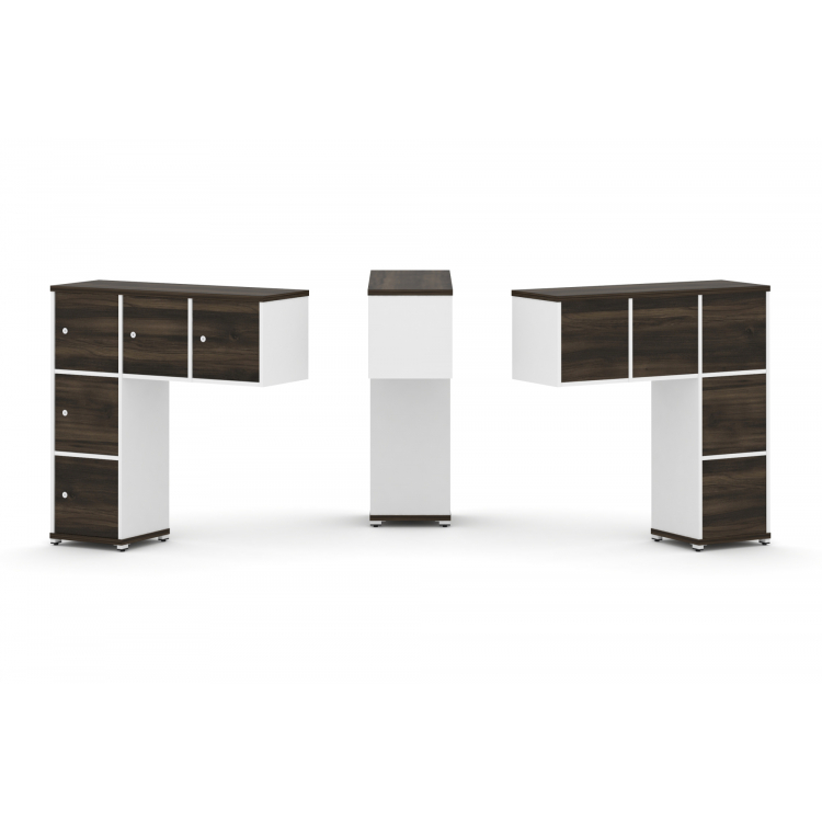 Concept Надставка низкая CN.ONN-007 Дуб Мали/Белый Бриллиант/Металл Белый 1099*365*1130