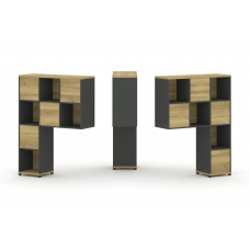 Concept Надставка высокая CN.DNV-001 Дуб Винченцо/Антрацит/Металл Антрацит 1099*350*1486