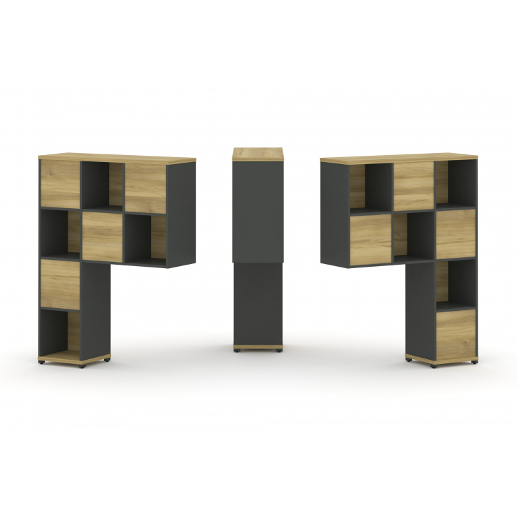 Concept Надставка высокая CN.DNV-001 Дуб Винченцо/Антрацит/Металл Антрацит 1099*350*1486