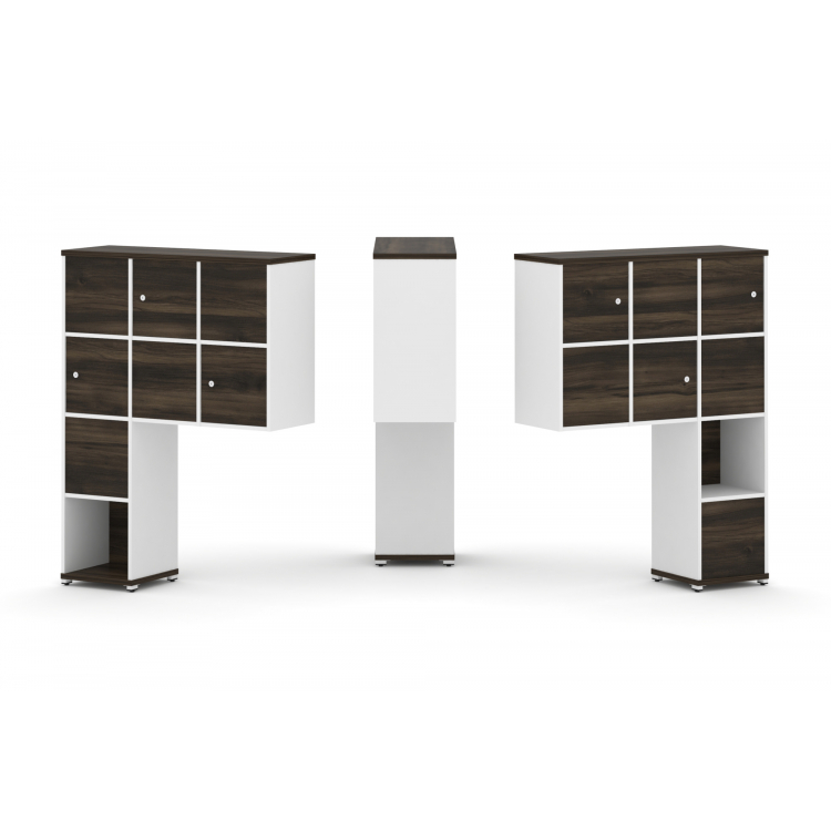 Concept Надставка высокая CN.DNV-002 Дуб Мали/Белый Бриллиант/Металл Белый 1099*350*1486