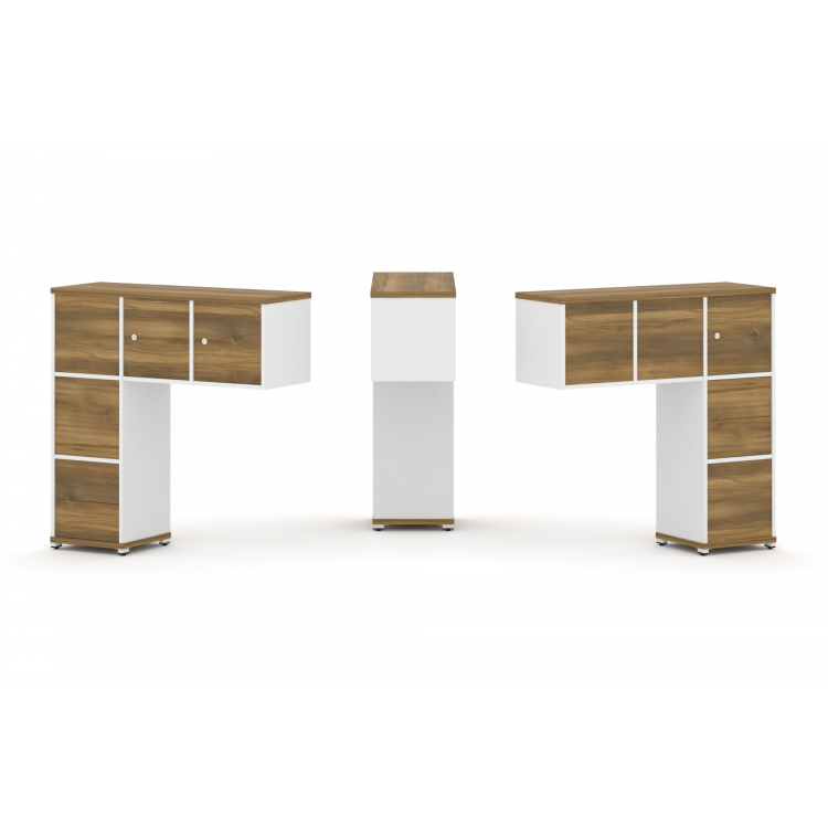 Concept Надставка низкая CN.DNN-005 Сандал Янтарный/Белый Бриллиант/Металл Белый 1099*365*1130