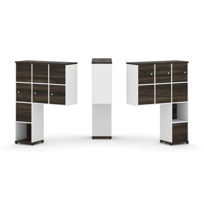 Concept Надставка высокая CN.DNV-009 Дуб Мали/Белый Бриллиант/Металл Черный 1099*350*1486