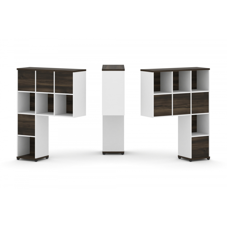 Concept Надставка высокая CN.DNV-005 Дуб Мали/Белый Бриллиант/Металл Черный 1099*350*1486