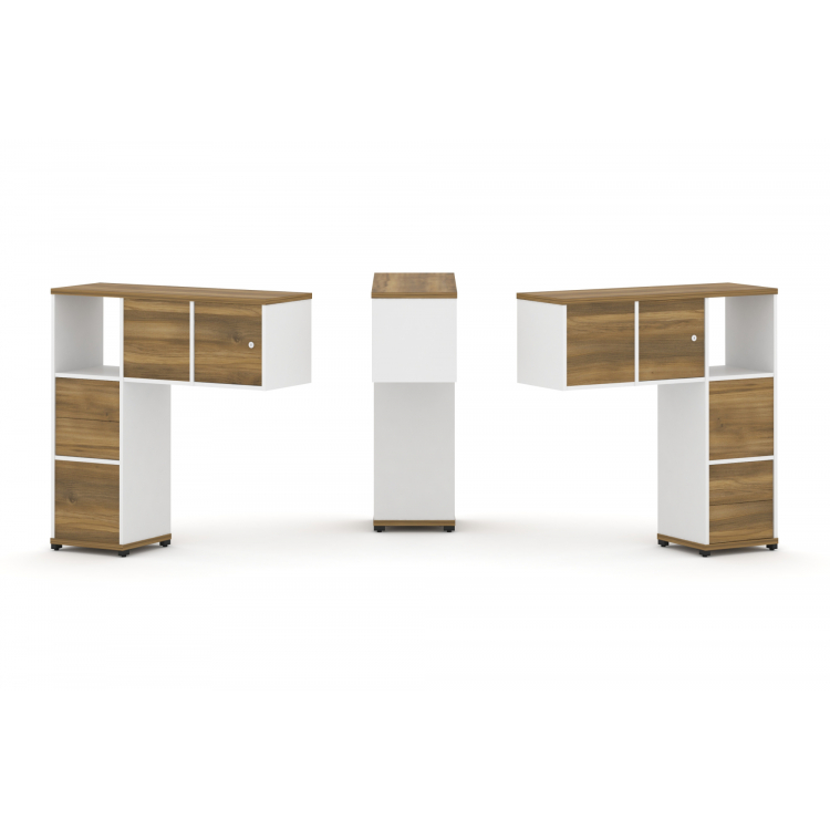 Concept Надставка низкая CN.DNN-004 Сандал Янтарный/Белый Бриллиант/Металл Черный 1099*365*1130