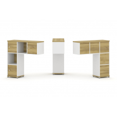 Concept Надставка низкая CN.ONN-002 Дуб Винченцо/Белый Бриллиант/Металл Белый 1099*365*1130