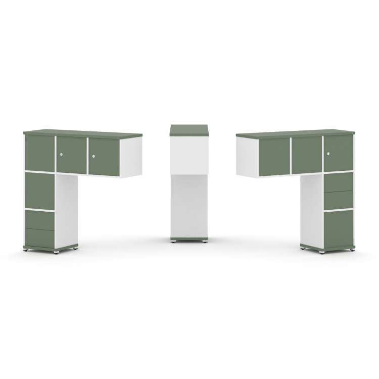 Concept Надставка низкая CN.DNN-005 Кобо/Белый Бриллиант/Металл Белый 1099*365*1130