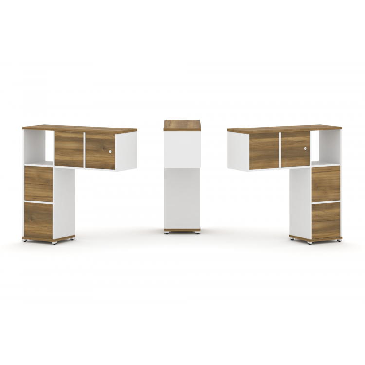 Concept Надставка низкая CN.DNN-004 Сандал Янтарный/Белый Бриллиант/Металл Белый 1099*365*1130