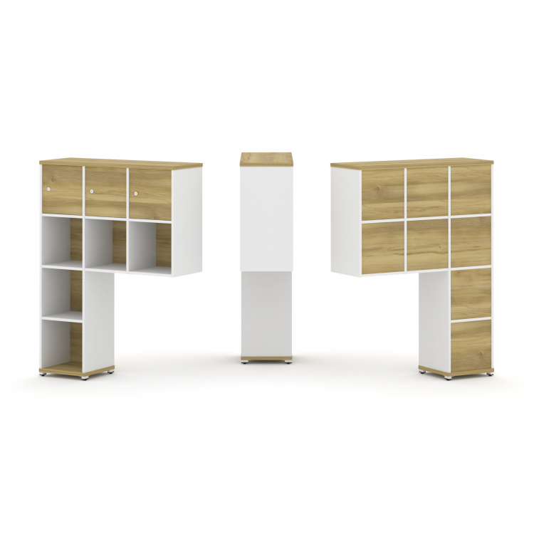 Concept Надставка высокая CN.ONV-003 Дуб Винченцо/Белый Бриллиант/Металл Белый 1099*350*1486