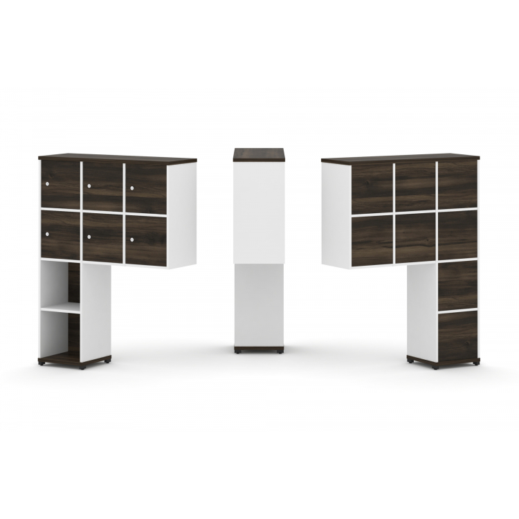 Concept Надставка высокая CN.ONV-008 Дуб Мали/Белый Бриллиант/Металл Черный 1099*350*1486