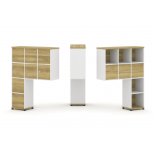 Concept Надставка высокая CN.DNV-010 Дуб Винченцо/Белый Бриллиант/Металл Черный 1099*350*1486