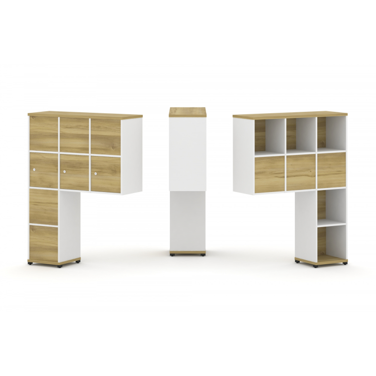 Concept Надставка высокая CN.DNV-010 Дуб Винченцо/Белый Бриллиант/Металл Черный 1099*350*1486