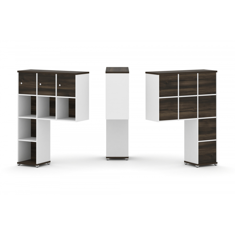 Concept Надставка высокая CN.ONV-003 Дуб Мали/Белый Бриллиант/Металл Белый 1099*350*1486