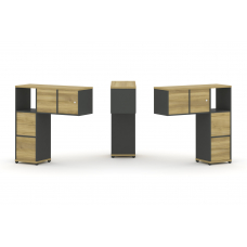 Concept Надставка низкая CN.DNN-004 Дуб Винченцо/Антрацит/Металл Антрацит 1099*365*1130