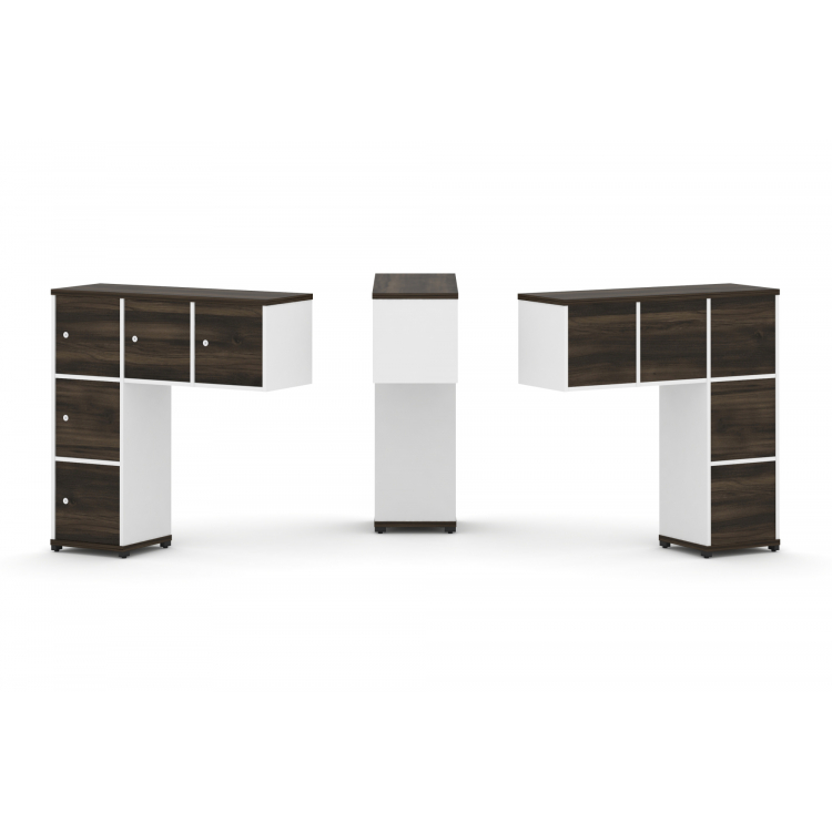 Concept Надставка низкая CN.ONN-007 Дуб Мали/Белый Бриллиант/Металл Черный 1099*365*1130