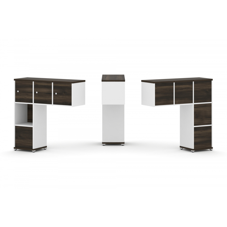 Concept Надставка низкая CN.ONN-006 Дуб Мали/Белый Бриллиант/Металл Белый 1099*365*1130