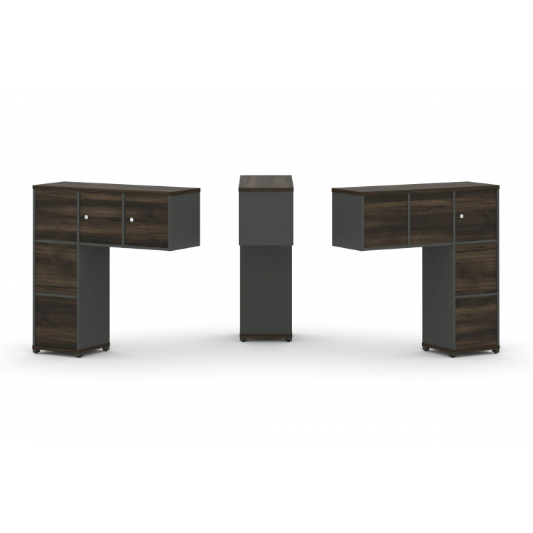 Concept Надставка низкая CN.DNN-006 Дуб Мали/Антрацит/Металл Антрацит 1099*365*1130