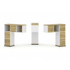 Concept Надставка низкая CN.DNN-003 Дуб Винченцо/Белый Бриллиант/Металл Черный 1099*365*1130